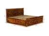 Moglis Solid Wood Queen Size Bed With Box Storage Bed Honey Oak In Finish