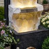 Lime Green Fiber Wall Back Water Fountain