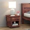 Happu Solid Wood Bedside Table in Teak Finish