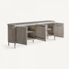 Glasgow Solid Mango Wood Sideboard with 4 Door in White Wash Finish