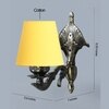 Devansh Metal Electric Wall Light in Antique Gold Colour with Yellow Shade Count of 1 Light