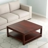 Turin Sheesham Wood Contemporary Square Coffee Table In Honey Finish