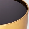 Ridgor Round Coffee Table In Golden Leafing With Glass Top