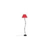 Ovelia Red Fabric Floor Lamp with Black Iron Base