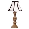 Devansh Off-White Cotton Vintage  Lamp With Wood Base (12X19)