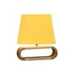 Devansh Yellow Cotton Table Lamp With  Wood Natural Base -6