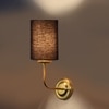 Devansh Metal Electric Wall Light in Gold Colour with Black Shade Count of 1 Light