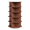 360° Rotating Shoe Rack 5-Tier in Brown – Contemporary Space-Saving Shoe Organizer