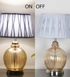 Idonia Nickel And Amber Finish Table Lamp With Tuck Pleated Shade