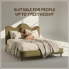 Solara Wave Luxe King Size Bed in velvet With Oak wood Frame & Hydraulic Storage