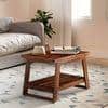 Alison Sheesham Wood Accent Rectangle Coffee Table In Natural Teak Finish