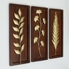 W-Evan Abstract Metal Wall Decor in Gold Set of 3