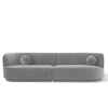 Izza Velvet 4 Seater Sofa in Grey Colour