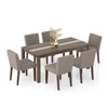 Atlas Crest Storage Solid Wood 6 Seater Dining Table With Set Of 6 Ludo Dining Chairs
