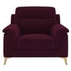 Niwara Velvet 1 Seater sofa in  Red wine color