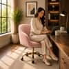 Doe Buck Louise Modern Pink Velvet Office Chair