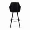 Doe Buck Luxury Faux Leather Counter Height Bar Stool in Black Colour