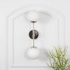 Balts Twin Wall Light In Chrome Finish With Opal Glass Globe Shades