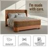 Heritage Cane Upholstered King Size Bed in Linen With Oak wood Frame