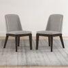 Taarkashi Solid Wood Dining Chair Set Of 2 In Ameican Walnut Finish With Gainsboro Grey Fabric Colour