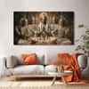 The Castle Decor Goddess Laxmi Wall Painting Wooden Framed 27x48 Inch (Style 13)