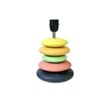 Pebble Dotted Pink Beige Wooden Table Lamp in Multicolor