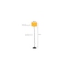 Kieran Yellow Fabric Floor Lamp with Black Iron Base
