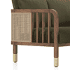 Taran 2 Seater Wooden Sofa in Deep Olive Velvet Colour