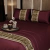 Stoa Paris Satin Bedsheet for Super King Bed (274 cm x 274 cm) with 2 Pillow Covers heet for Royal Treasures Wine