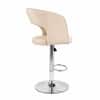 Doe Buck Adjustable Upholstered Bar Stool in Beige Colour with Chrome Base