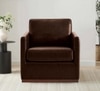 Bobby PU Leather Lounge Chair in Dark Brown