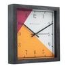 Vibrant Pink-Yellow Geometric Wood Wall Clock