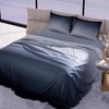 Stoa Paris Satin Bedsheets for Super King Size Bed with 2 Pillow Covers heets for Black Grey