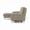 Emila Fabric Left Aligned Three Seater Sectional Recliner in Fossil Weave Colour