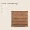 Tuscany Solid Wood Chest of 5 Drawers in Natural Teak Finish