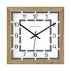 Geometric Square Wooden Wall Clock with Minimal Numeric Dial