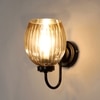 Devansh Metal Electric Wall Light in black Colour with Lavender Shade Count of 1 Light