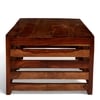 Erickson Sheesham Wood Contemporary Rectangle Coffee Table In Natural Teak Finish