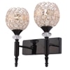 Eliante Modern Wall Lights Mild Steel & Glass Material Glossy Black & Clear Crystals Finish