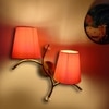 Devansh Metal Electric Wall Light in Gold Colour with Orange Shade Count of 2 Lights