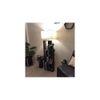 Jordan Wooden Floor Lamp with Brown Base and Jute Fabric Lampshade