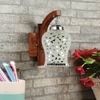Devansh Solid Wood Electric Wall Light in Brown Colour with Multi Shade Count of 1 Light