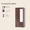 Hilton 2 Door Wardrobe With Mirror and Lock Without Drawer in Chestnut Acacia Finish