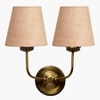 Devansh Metal Electric Wall Light in Gold Colour with Grey Shade Count of 2 Lights