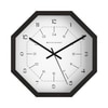 Octagonal Wooden Wall Clock with Dual Time Dial Design