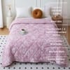 Pink Floral Comforter Quilted Reversible Cotton 350 Gsm Double Bed 240 X 220 Cms