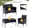 Carry Bird Wicker Patio Furniture Accessorie 4 Seater Sets In Black And White Colour