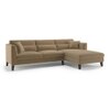 Lewis Sectional Sofa (Colour : Fawn Velvet, Cushion : Hard, Seater : Right Aligned 3 Seater + Right Aligned Chaise)