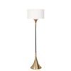 Colorado Single Light Floor Lamp In Black & Brass Finish With Cotton Fabric Shade