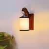 Devansh Solid Wood Electric Wall Light in Brown Colour with Multi Shade Count of 1 Light